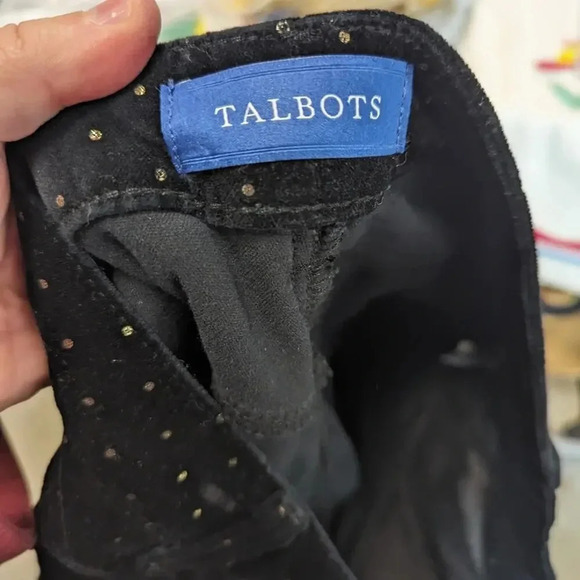 Talbots High Rise Straight Leg Velvet Polka Dot Pants - 16 - Picture 3 of 5